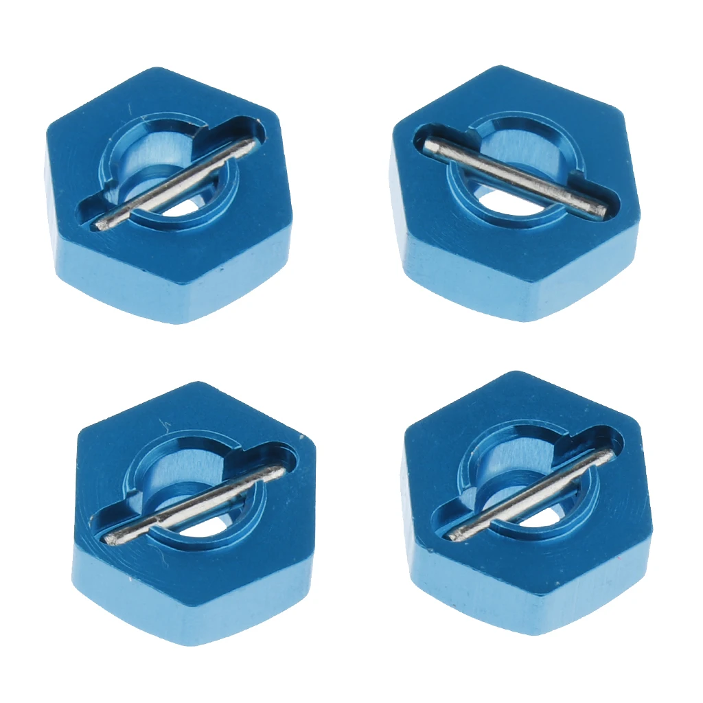 4pcs Metal 12mm Wheel Hex Drive Hubs Set Blue for WLtoys 1/18 RC Crawler car