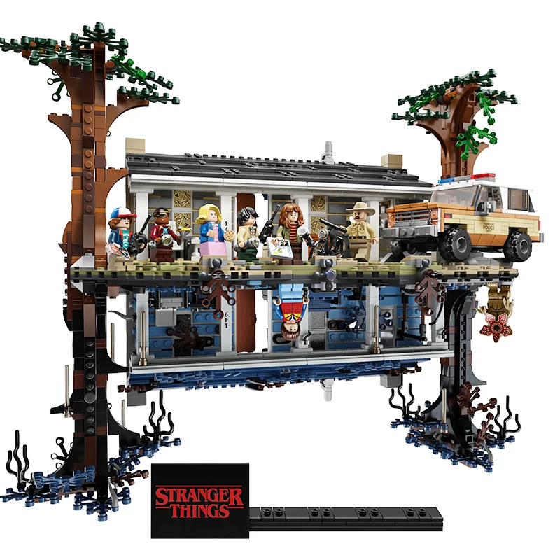 

New 2499pcs Stranger Things The Upside Down Fit Legoings Stranger Things 75810 Model Building Blocks Bricks Set Kid Toys Gift