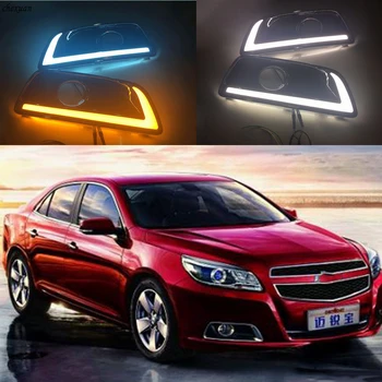 

CSCSNL 1set LED DRL Daytime Running Lights With turnning yellow signal Lamp For Chevrolet Chevy Malibu 2011 2012 2013 2014 2015
