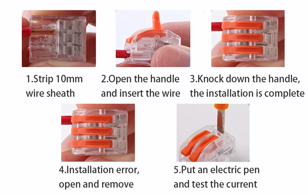 fixo push-on terminal bloco gaiola primavera universal