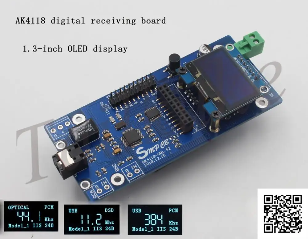 AK4118 Digital Receiver Board SPDIF to IIS Support XMOS/Amanero USB Card OLED Display | Безопасность и защита