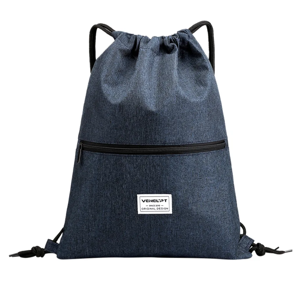 

Unisex Waterproof Zipper Bundle Rope backpack Women Men String Travel Sport Backpack Oxford School Bags Shopping Bag &&6