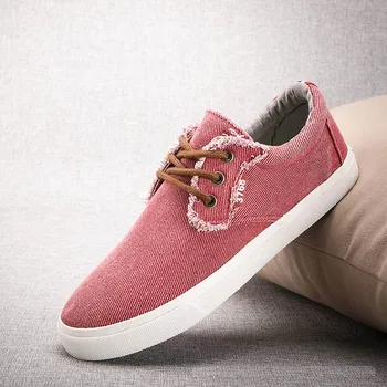 

ZERO MORE Men Shoes Canvas Denim Lace Up Men Casual Shoes Plimsolls Breathable Male Footwear Spring Sneakers Loafers