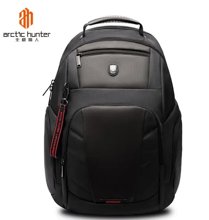 ArcticHunter High Capacity Men Anti Theft 15.6 inch Laptop Backpack Male USB Charging Waterproof Bag Business Casual Travel Bag - Цвет: Black