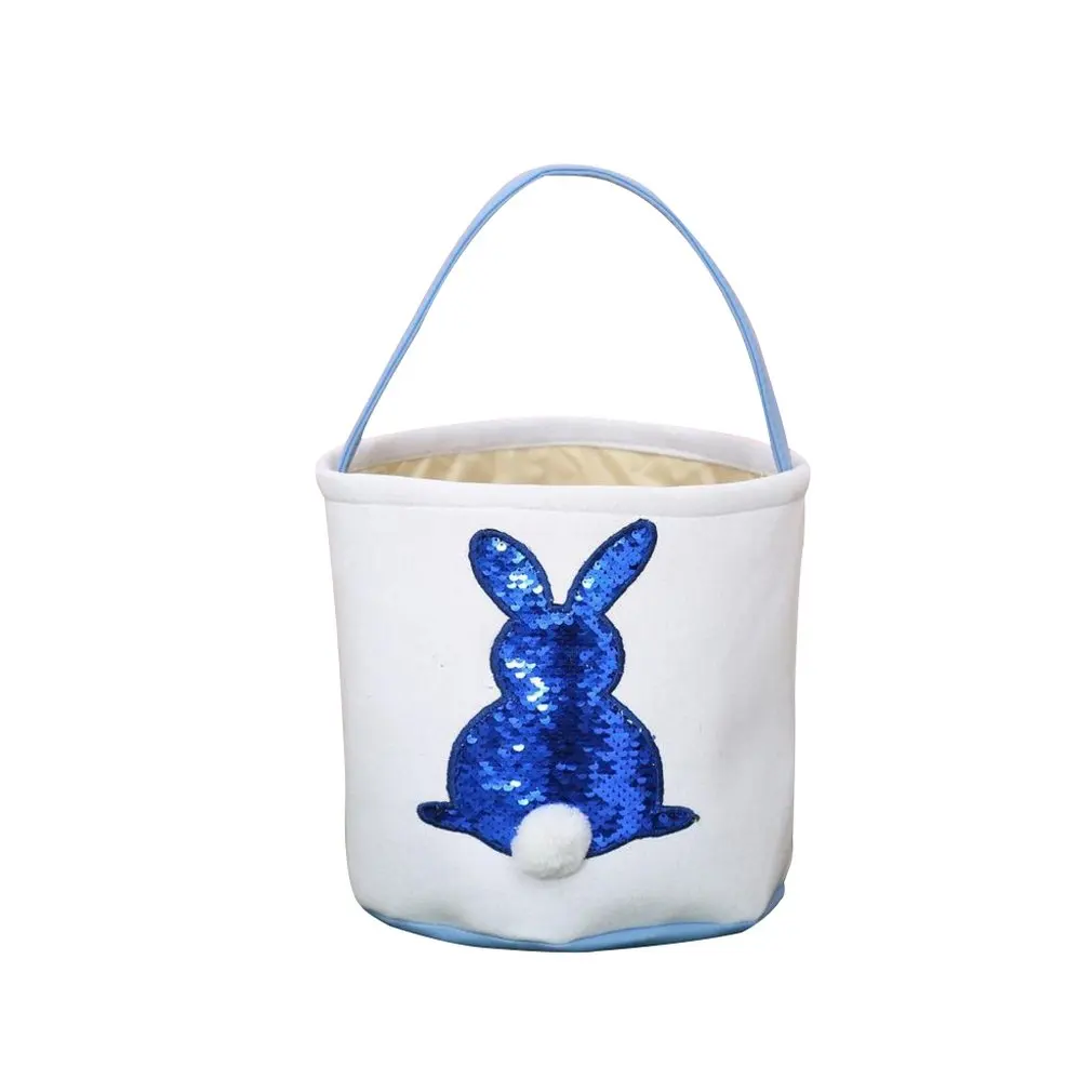 

4 Colors Easter Bucket Sequins Easter Basket Easter Bunny Bag Cute Rabbit Bunny Gift Carry Eggs Candy Bag