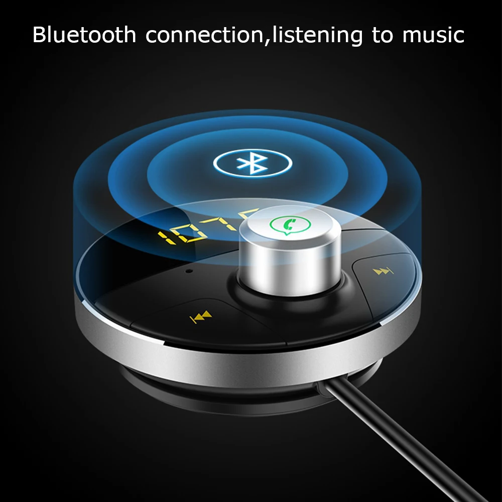 Комплект беспроводной связи bluetooth для автомобиля Handsfree fm-передатчик приемник AUX Автомобильный MP3 музыкальный плеер Поддержка TF карта двойной USB Автомобильное зарядное устройство