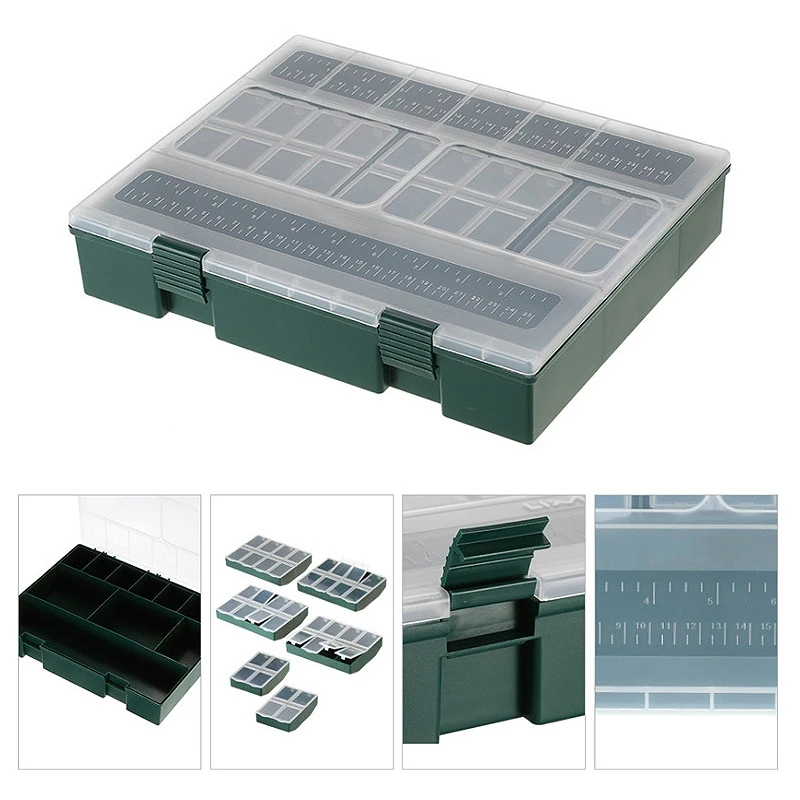 7 In 1 Complete Fishing Tackle Box 4 Compartments / 6 Compartments / 8 Compartments Tackle Storage Scale Box For Fishing Accesso