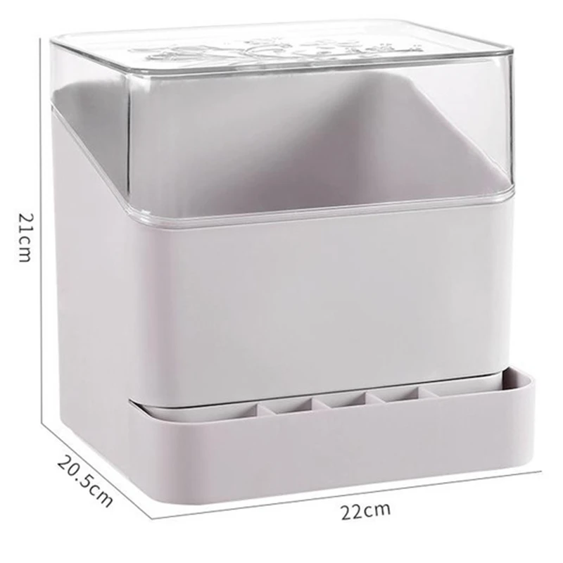ABUI-2Pcs Jewelry Container Make Up Case Cosmetic Office Boxes Make Up Container Boxes Plastic Storage Box Makeup Drawers Organi