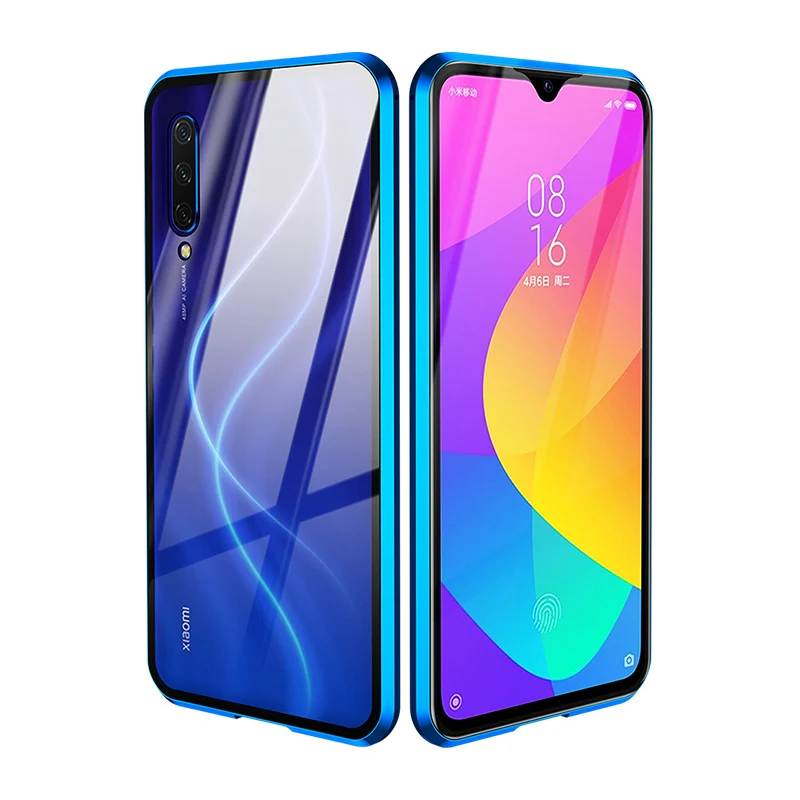 Двойной закаленное стекло чехол для Xiaomi mi 9 чехол Прозрачный чехол для mi 9 чехол металлический для mi 9 8 A3 9t SE Funda Роскошный чехол