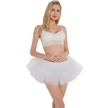 

Sweet Women Ballet Tutu Polyester Elastic Solid Party Dance Performance Dress Breathable Mesh Skirt Ladies Costume