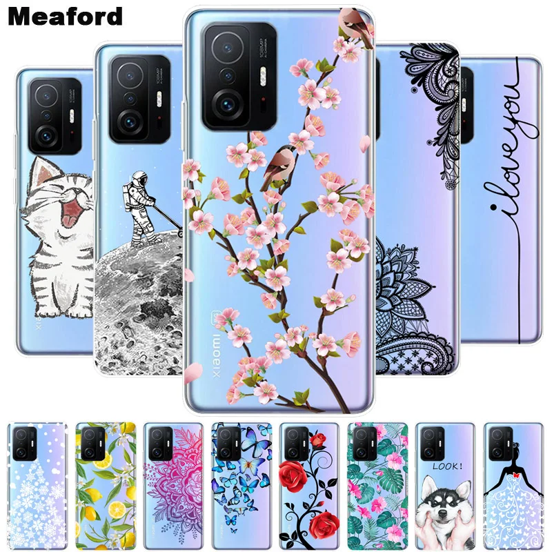 Soft TPU Silicone Clear Cartoon Case for Xiaomi 11T Pro - Transparent Protective Phone Cover
