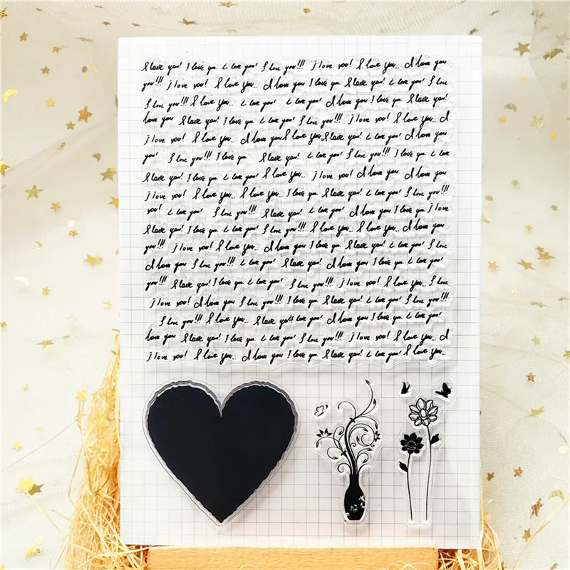 Love Text Clear Stamp Transparent For Scrapbooking DIY Card Handmade Kid Funny Seal Stencil Poster Making Postercard Album Decor | Дом и сад