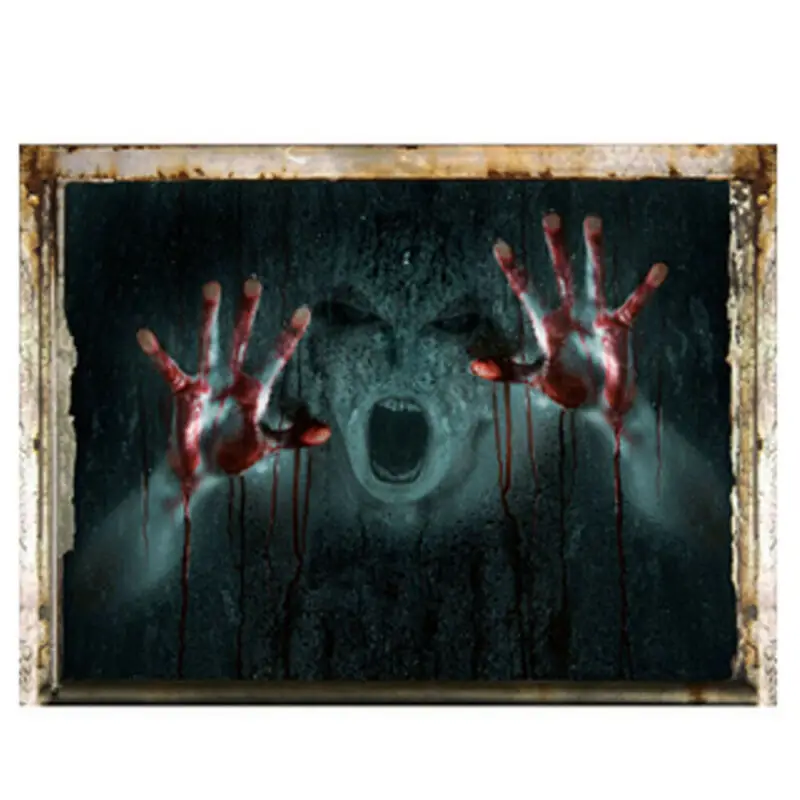 

1PC 2020 3D Wall Break Sticker Bedroom Living Room Bar Window Scary Wall Stickers