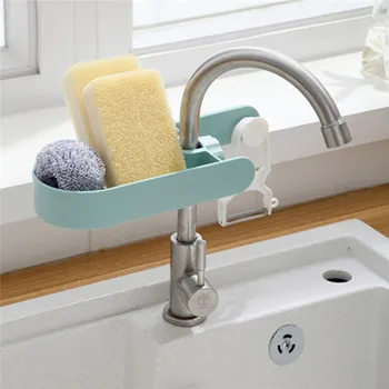 

Hot Sink Hanging Storage Rack Storage Holder Sponge Bathroom Kitchen Faucet Clip Dish Cloth Clip Shelf Drain Dry Towel Organizer