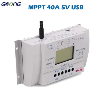 

MPPT T40 40A Solar Charge Controller 5V USB Charger 12V 24V Auto Solar Panel Battery LCD Charger Regulator PV Max. 500W