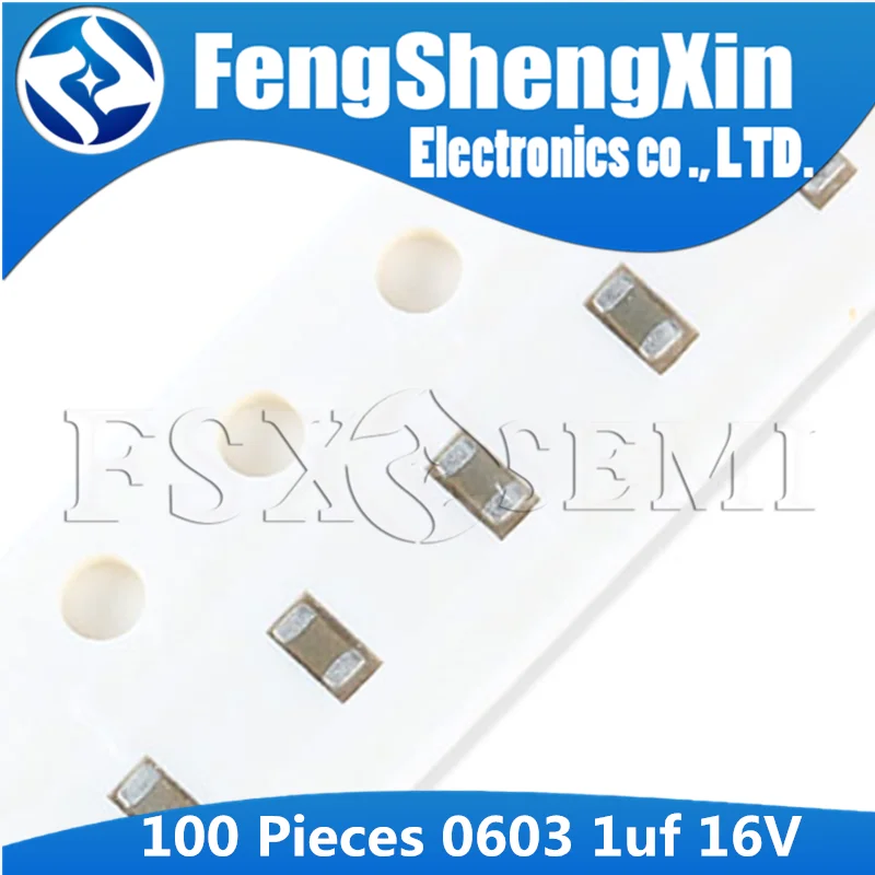 100 шт. 1 мкФ X5R ошибка 10% 16V 0603 105 105K 1000nF CL10A105KO8NNNC SMD толстая пленка Бескорпусные