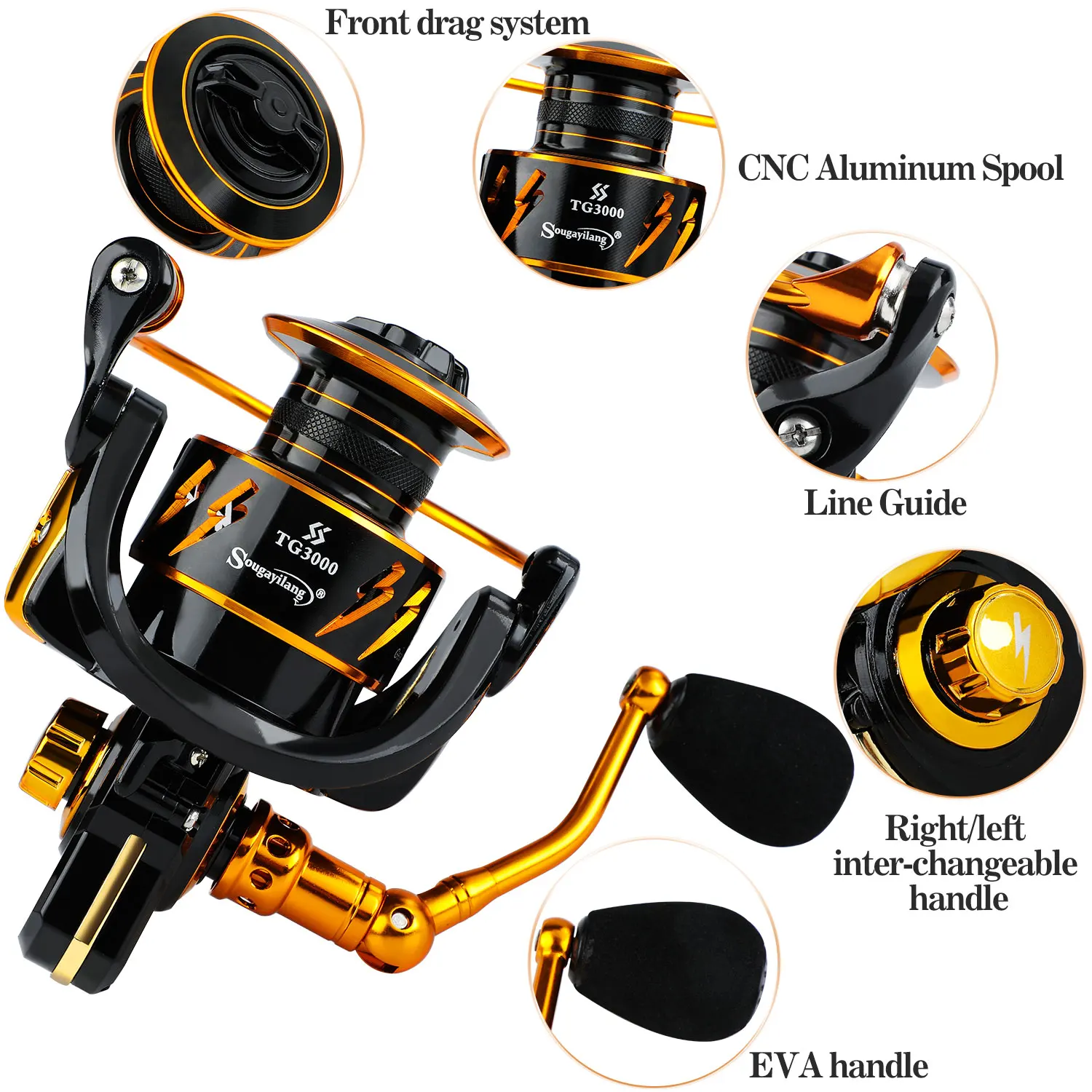 Sougayilang 1.8-2.4m Telescopic Rod and 13+1BB Reel Set and Fishing Rod of 99% Carbon Materials Carp Fishing Rod Combo Pesca