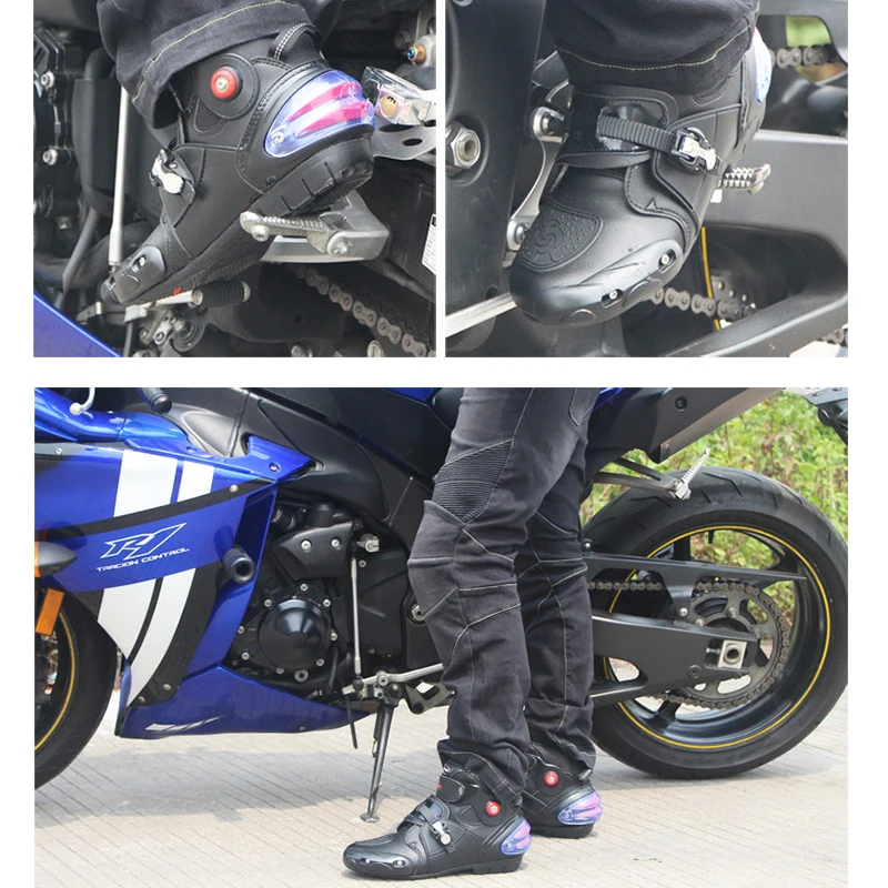 Unisex Motocross Stiefel Mikrofaser Racing Schuhe Antikollision Anti-skid Motorrad Boot Schutz Motorrad Ausrüstung Alle Saison Unisex Motocross Stiefel Mikrofaser Racing Schuhe Antikollision Anti-skid Motorrad Boot Schutz Motorrad Ausrüstung Alle Saison