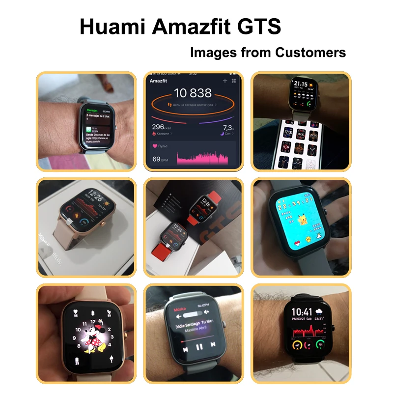 Amazfit GTS Smartwatch 5ATM Waterproof Swimming Sport Tracker GPS Bluetooth Smart Watch with Heart Rate Huami Wearable Watch