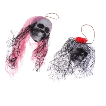 

2 Pcs Halloween Creepy Hanging Skull Scary Skeleton Ghost Hnagong Pendant Home Garden Bar Decorations Party Supplies Haunted Hou