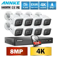 ANNKE 4K Ultra HD 8CH DVR комплект H.265 CCTV камера система безопасности 8MP система видеонаблюдения ИК Открытый ночное видение комплекты видеонаблюдения