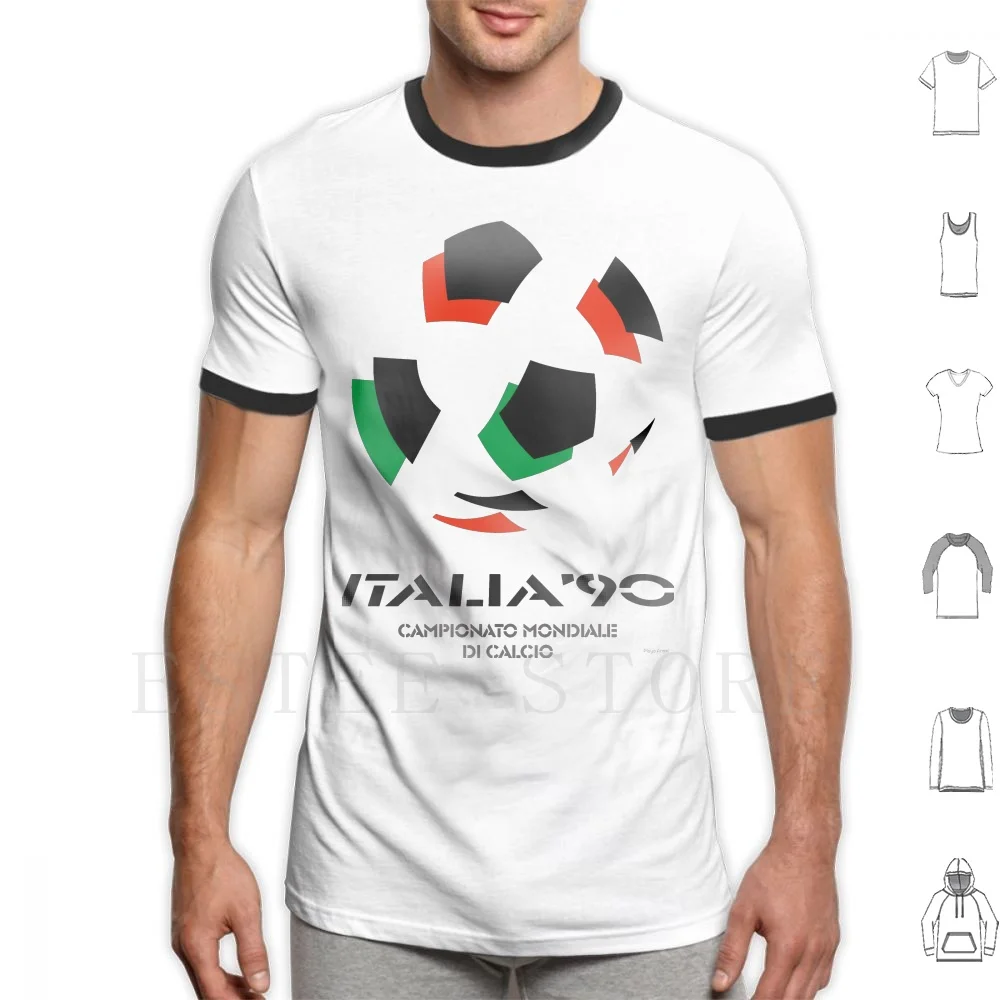 Italia 1990-T Shirt Uomo Cotone 6Xl Italia 90 Italia 1990 Italia Campionato Mondiale Di Calcio Calcio Futbol Soccer Azzurri Ciao