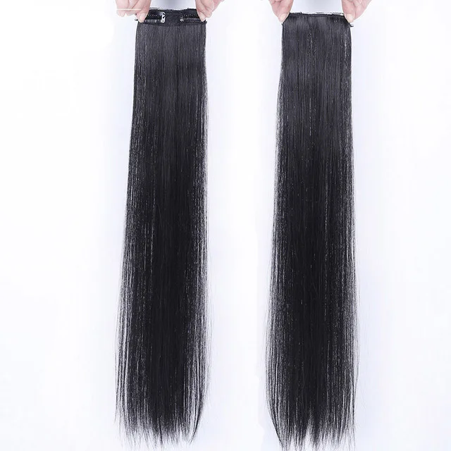 2 2 clips /1 piece Black gold brown White long curly hair wig hair piece Hair extension - Цвет: 2