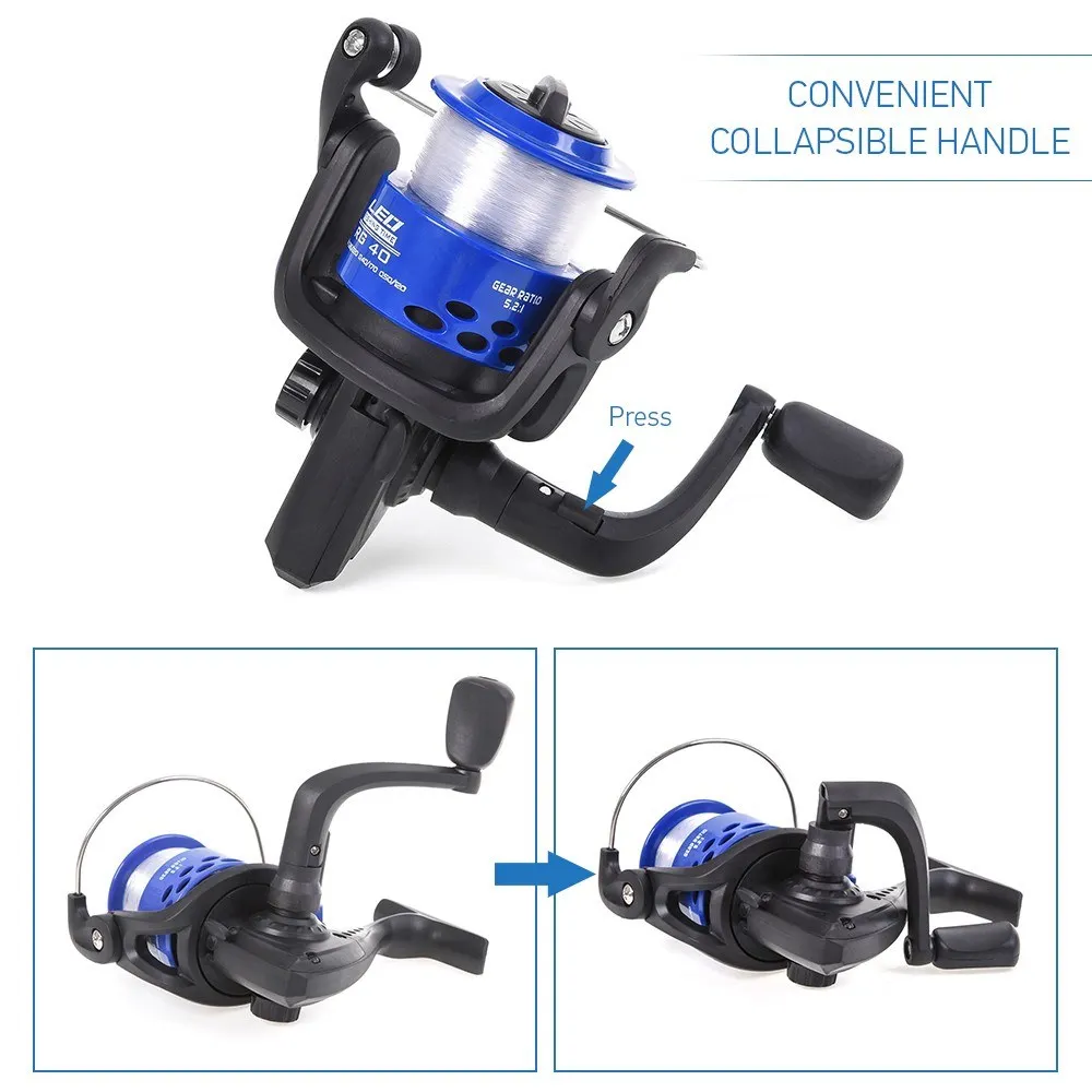 Fishing Reel Rod Combo Telescopic Fishing Rod and Spinning Reel Set Baits Hooks Fishing Bag Kit Fishing Tackle Set