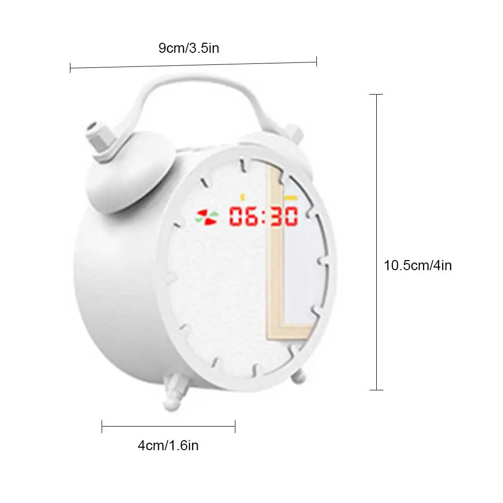

Retro Alarm Clock Bluetooth Mini Speaker Mirror-Clock Sound Plug-in card Subwoofer Portable wireless speakers for ALL Smart