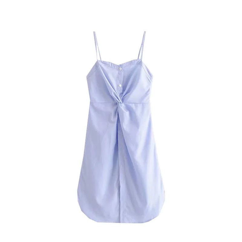 

Summer New Style Youth WOMEN'S Dress Elegant Stripes Kink Strapped Dress-Style Slim Fit Slimming Skirt