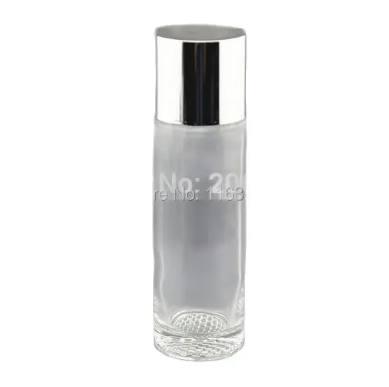 

100ml transparent clear glass bottle with silver screw lid plastic stoppper ,toner bottle , Cosmetic Packaging,glass bottle