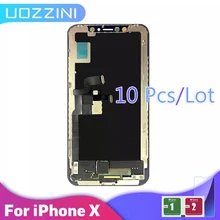 10 PCS AAA+++ For iPhone X Screen LCD Display Touch Screen Digitizer Assembly For iPhone X LCD display+Tempered Film 100% Tested