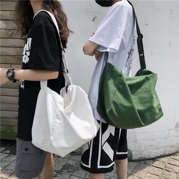 

FUNMARDI Casual Canvas Travel Bag Large Shoulder Bag 2020 New Trend Women Bag Colors Couple Bag Weekend Duffle Bags WLHB3054