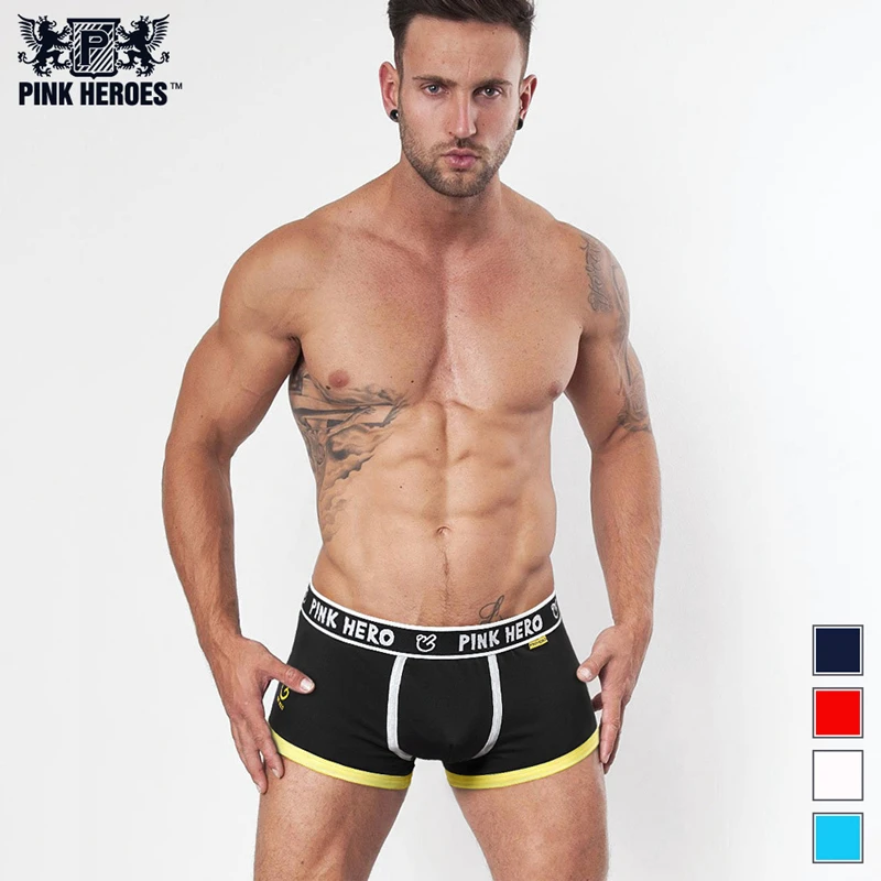 Розовое Мужское нижнее белье с героями боксеры хлопковое мужское однотонное со