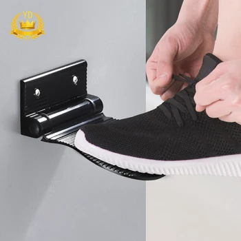 

Aluminum Wall Mount Footstool Bathroom Non-slip Shower Foot Rest Bathroom Pedals