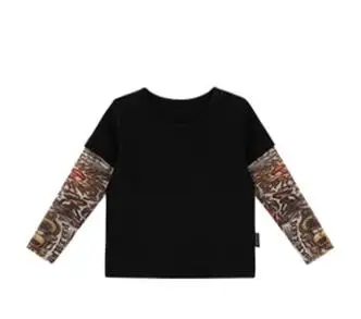 black Tshirt 120cm Детские комбинезоны для новорожденных мальчиков и девочек, детский комбинезон, Солнцезащитная детская одежда с длинными рукавами и цветочным принтом - Цвет: black Tshirt 120cm