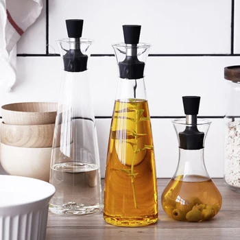 

Nordic Glass Cruet Oil Dispenser Bottles Gravy Boats Creative Leak-proof Oil Vinegar Bottle Sauce Container Pot Kitchen Tools