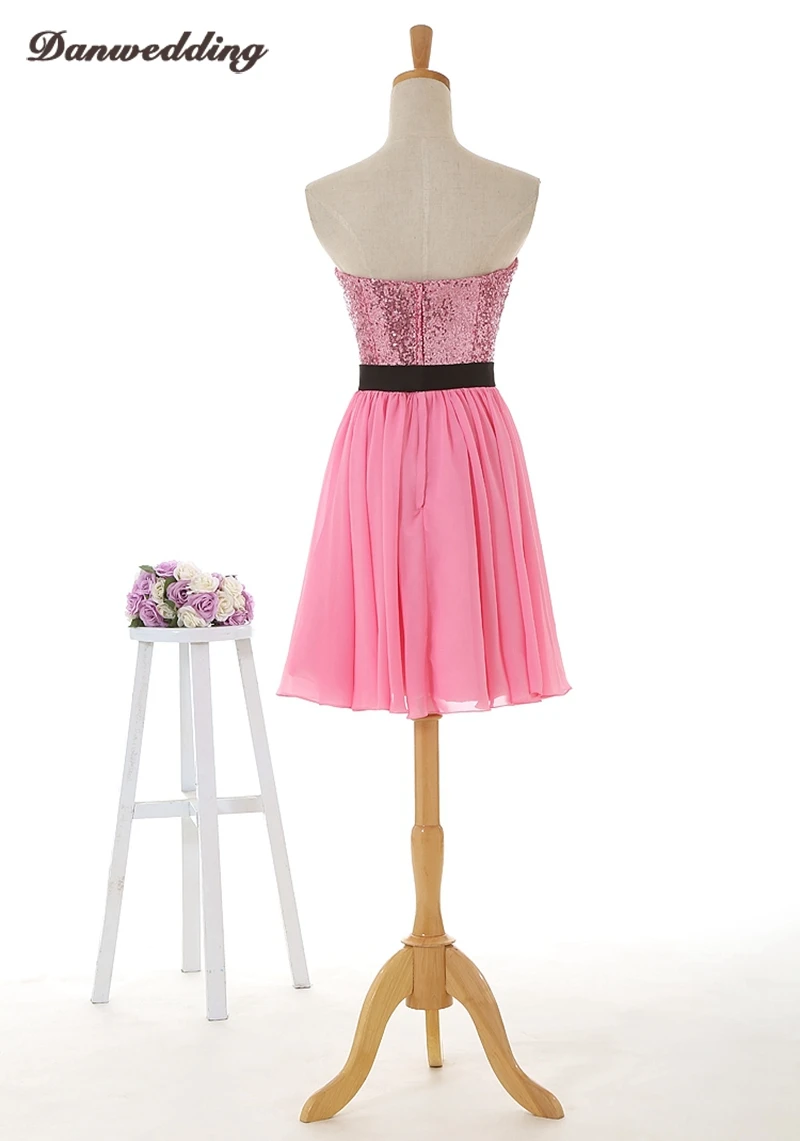 Sequins Sweetheart-Neck Short/Mini Homecoming Dress Satin Sashes Zipper Graduation dress Beautiful Girl Party Gowns Hot Sale