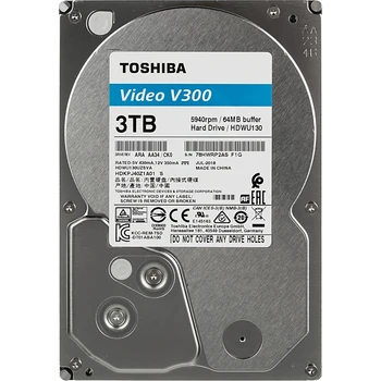 

Hard drive Toshiba SATA-III 3 TB HDWU130UZSVA Video Streaming V300 (5940rpm) 64 MB 3.5"