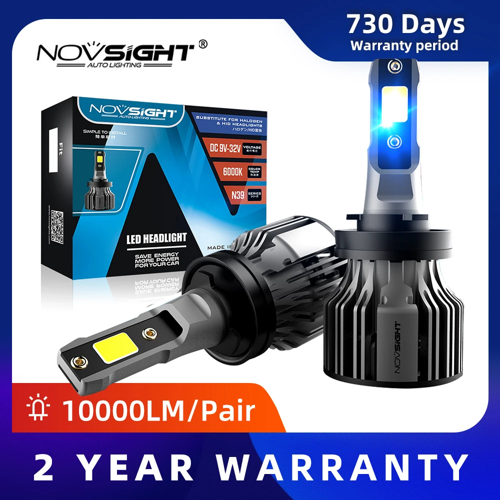 NOVSIGHT H11 faros Led de coche 6000K 72W 10000LM par H4 H7 H1 H13 9005, 9006 de 9004 H3 9007, 9012 de 881 de la luz de niebla reemplazar bombilla del faro