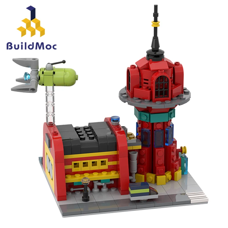 Buildmoc космический аниме мультфильм фурамид микро Планеты Экспресс здания и