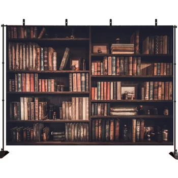 

Acejoker Retro Wooden Bookshelf Backdrop Book Portrait Photoshoot Background Photography Photocall Photo Studio