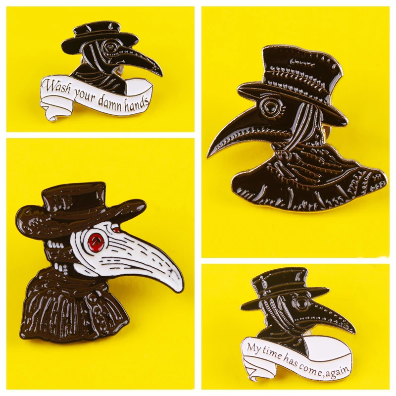 Чумной доктор шпильки шнабель Броши темно панк значки нагрудные знаки Для мужчин