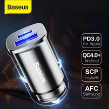 Baseus 30W USB typ C PD szybkie ładowanie 4.0 3.0 ładowarka samochodowa SCP ładowarka do telefonu komórkowego szybka ładowarka samochodowa do Huawei Supercharge