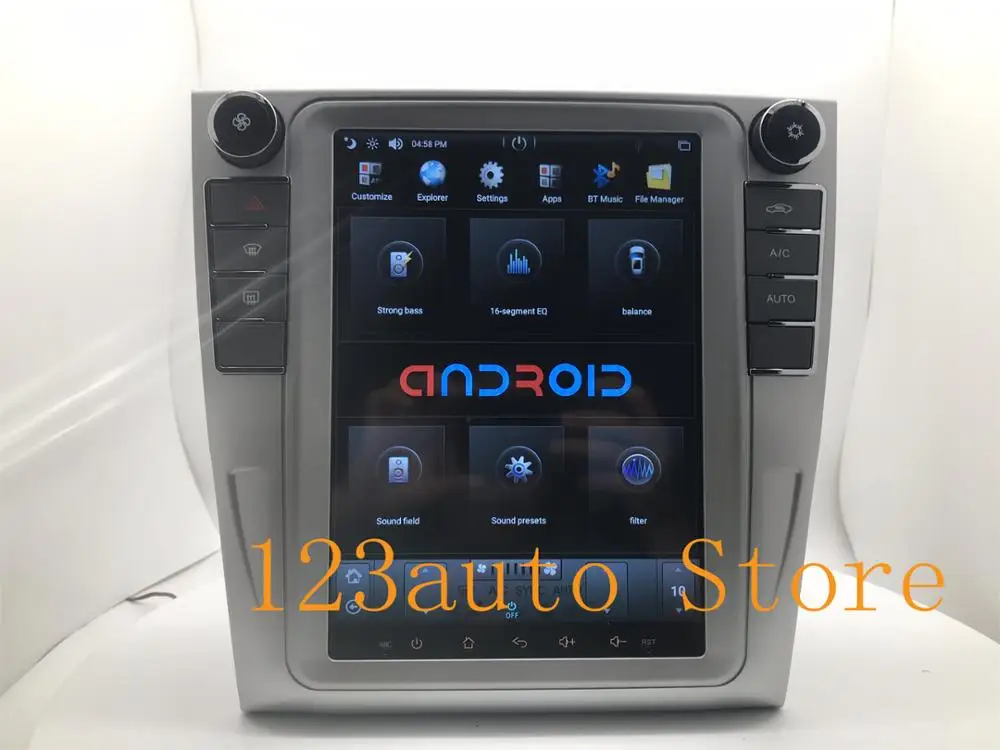 Автомобильный DVD плеер с экраном 10 4 дюйма вертикальным Tesla Style Android 9 0 GPS радио
