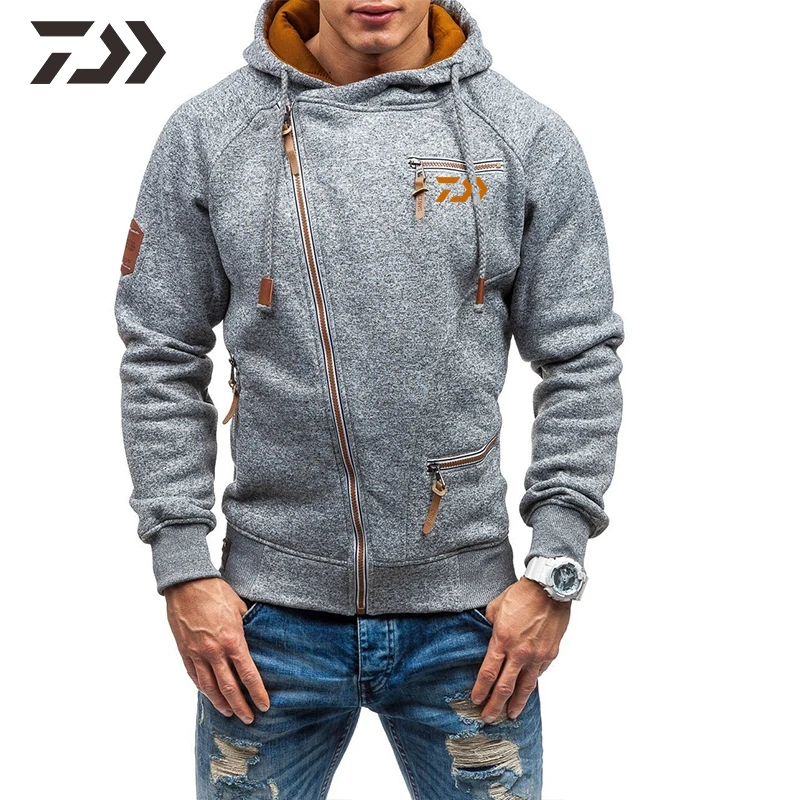 Roupas de Pesca Jaqueta de Inverno dos Homens com Capuz de Pesca Daiwa Quente Moletom Cabolsa Outwear Camisola Topos Masculino Esporte 6 dos homens com capuz de pesca quente
