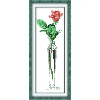 

Joy Sunday A Rose DIY Crafts Cross Stitch Printed Patterns 11&14CT Printed Cross Stitch Kit on Canvas Chinese Embroidery Sets