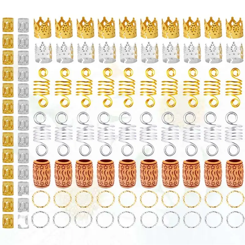 140pcs Hair Cuffs Exquisite Decorative Hollow Out Practical Hair Accessory Hair Cuffs Dreadlock Ring for Man Ladies Woman