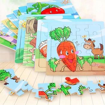 

Baby Cartoon Insect Vegetable Puzzles Kids Toy Wooden Puzzle Jigsaw For Children Educational Toy For Children Gift
