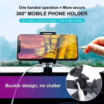 

Mobile Phone Holder 360 Degree Bracket Stand Mount Curved HUD Simulating Design Car Cell Air Vent Cell Phone Mount Base Clip